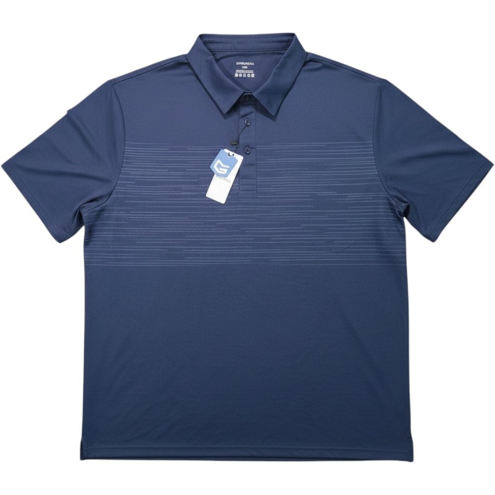 NWT Performance Stretch Moisture Wicking Shirt Golf Polo Blue Mens XL Gradual